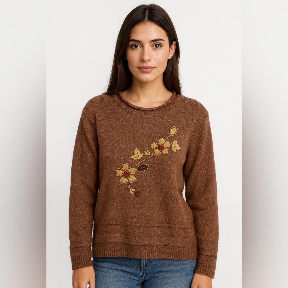 Northern Reflections Floral Embroidered Sweater